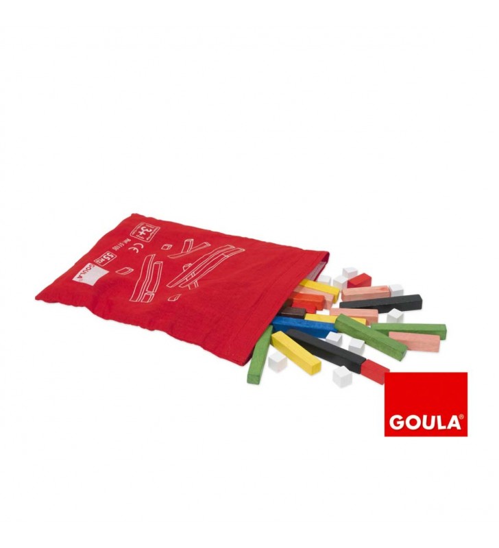 Barras de Cuisenaire Madeira em Saco com 55 peças Barras de Cuisenaire Madeira em Saco com 55 peças
