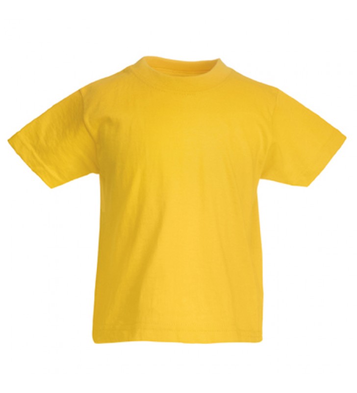 T-Shirt Criança Manga Curta Amarelo Forte